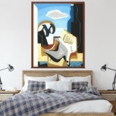 Compositie met vogel canvas afdruk (Insitu (Slaapkamer))