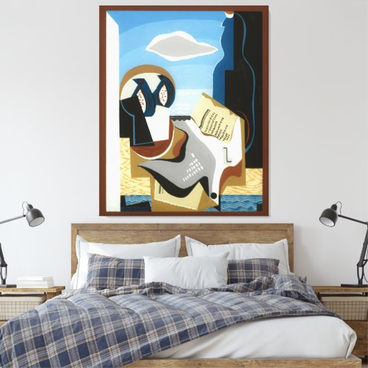 Compositie met vogel canvas afdruk (Insitu (Slaapkamer))