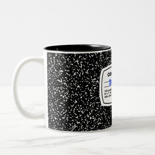 Compositie notebook tweekleurige koffiemok (Links)