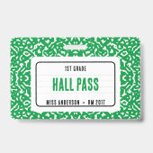 Compositie Notitieboek Classroom Hall Pass Green Badge (Voorzijde)