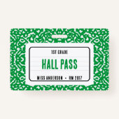Compositie Notitieboek Classroom Hall Pass Green Badge (Voorkant)