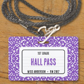 Compositie Notitieboek Classroom Hall Pass Paarse Badge