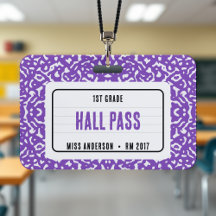 Compositie Notitieboek Classroom Hall Pass Paarse