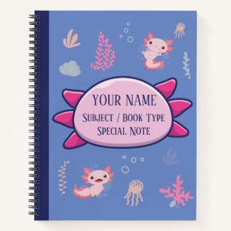Compositie Notitieboek Cute Axolotl Aquatic Patter