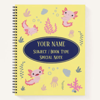 Compositie Notitieboek Cute Axolotl Aquatic Patter