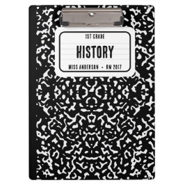 Compositie Notitieboek Student School Teacher Blac Klembord