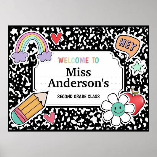 Compositie Notitieboek Teacher Classroom Poster (Voorkant)