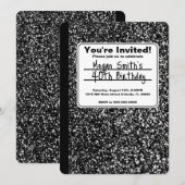 Compositie Notitieboek Verjaardagsuitnodiging Kaart (Voorkant / Achterkant)