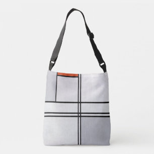 Compositie (Nr. 1) Grijs-Rood Piet Mondrian Crossbody Tas