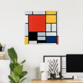 Compositie Rood, Geel, Blauw, Zwart van Mondriaan Poster (Thuiskantoor)