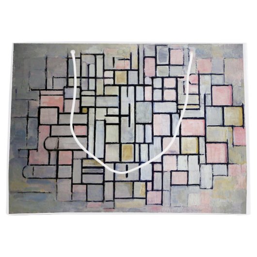 Compositie roze en grijs, Mondrian Groot Cadeauzakje (Voorkant)