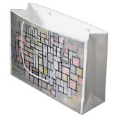 Compositie roze en grijs, Mondrian Groot Cadeauzakje (Voorkant Gekanteld)