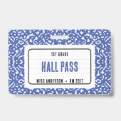 Compositie schrift klas hall pass blauw badge (Voorzijde)