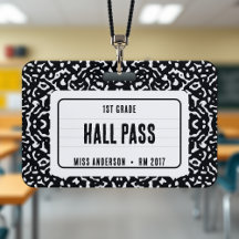 Compositie schrift klas hall pass zwart