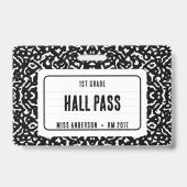 Compositie schrift klas hall pass zwart badge (Voorzijde)