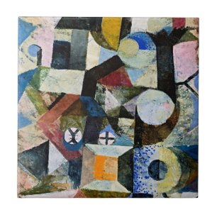 Compositie van Paul Klee met de gele halve maan Tegeltje
