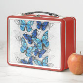 Compositie van witte en blauwe vlinders (In situ)