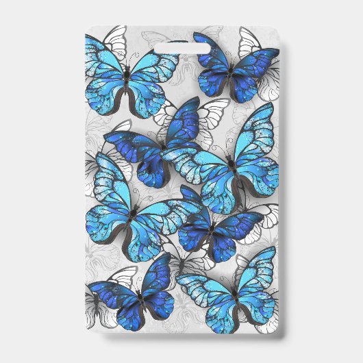 Compositie van witte en blauwe vlinders badge (Voorzijde)