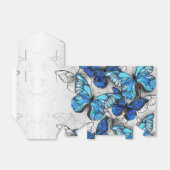 Compositie van witte en blauwe vlinders bedankdoosjes (Uitgevouwen)