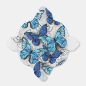 Compositie van witte en blauwe vlinders bedankdoosjes (Uitgevouwen)