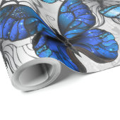 Compositie van witte en blauwe vlinders cadeaupapier (Rol Hoek)