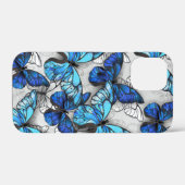 Compositie van witte en blauwe vlinders Case-Mate iPhone case (Achterkant (horizontaal))