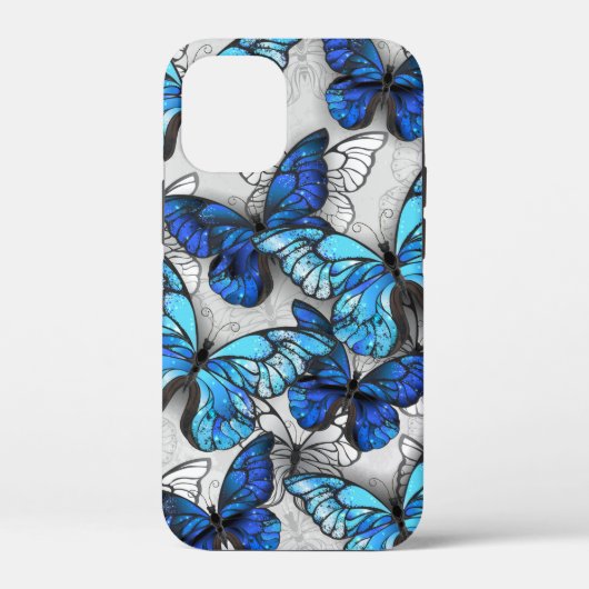 Compositie van witte en blauwe vlinders Case-Mate iPhone case (Achterkant)