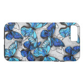 Compositie van witte en blauwe vlinders Case-Mate iPhone case (Achterkant (Horizontaal))