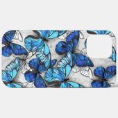 Compositie van witte en blauwe vlinders Case-Mate iPhone case (Achterkant (horizontaal))