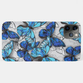 Compositie van witte en blauwe vlinders Case-Mate iPhone case (Achterkant (horizontaal))