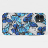 Compositie van witte en blauwe vlinders Case-Mate iPhone case (Achterkant (horizontaal))