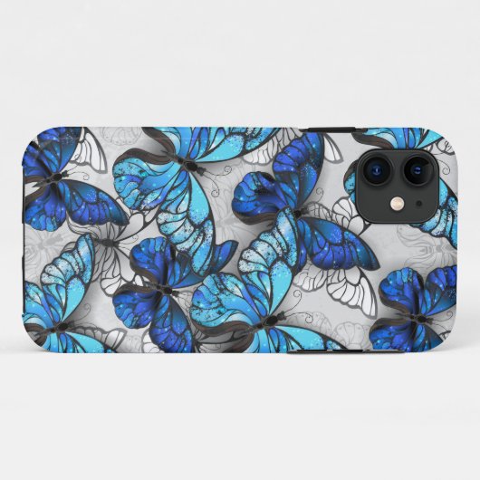 Compositie van witte en blauwe vlinders Case-Mate iPhone case (Achterkant (horizontaal))