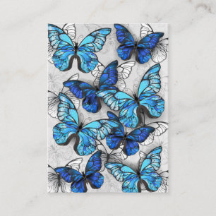 Compositie van witte en blauwe vlinders contactkaartje