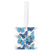 Compositie van witte en blauwe vlinders decoratie (Voorkant)