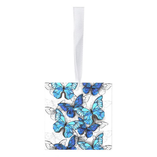 Compositie van witte en blauwe vlinders decoratie (Rechts)