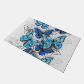 Compositie van witte en blauwe vlinders deurmat (Schuin)