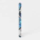 Compositie van witte en blauwe vlinders iPhone hoesje (Rechterkant)