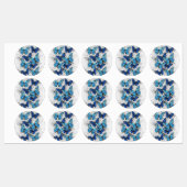 Compositie van witte en blauwe vlinders labels (Vel)