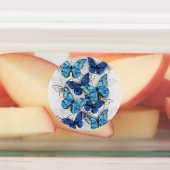 Compositie van witte en blauwe vlinders labels (Aangebracht)