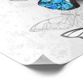 Compositie van witte en blauwe vlinders poster (Hoek)