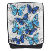 Compositie van witte en blauwe vlinders rugtassen (Voorkant)