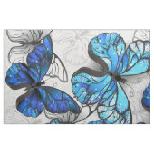 Compositie van witte en blauwe vlinders stof (Fat Quarter)