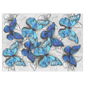 Compositie van witte en blauwe vlinders tafelkleed (Voorkant (Horizontaal))