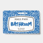 compositieboek badkamer hall pass voor docenten badge (Voorzijde)