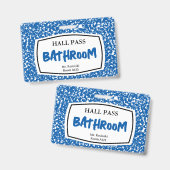 compositieboek badkamer hall pass voor docenten badge (Voor- en achterkant)