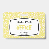 Compositieboek kantoor Hall Pass voor docenten Badge (Achterkant)