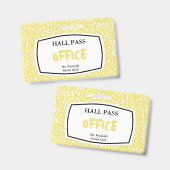 Compositieboek kantoor Hall Pass voor docenten Badge (Voor- en achterkant)