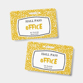 Compositieboek kantoor Hall Pass voor docenten Badge (Voor- en achterkant)