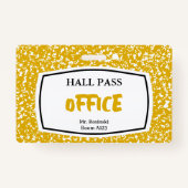 Compositieboek kantoor Hall Pass voor docenten Badge (Voorkant)