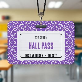 Compositieboek Klas Gangpas Paars Badge